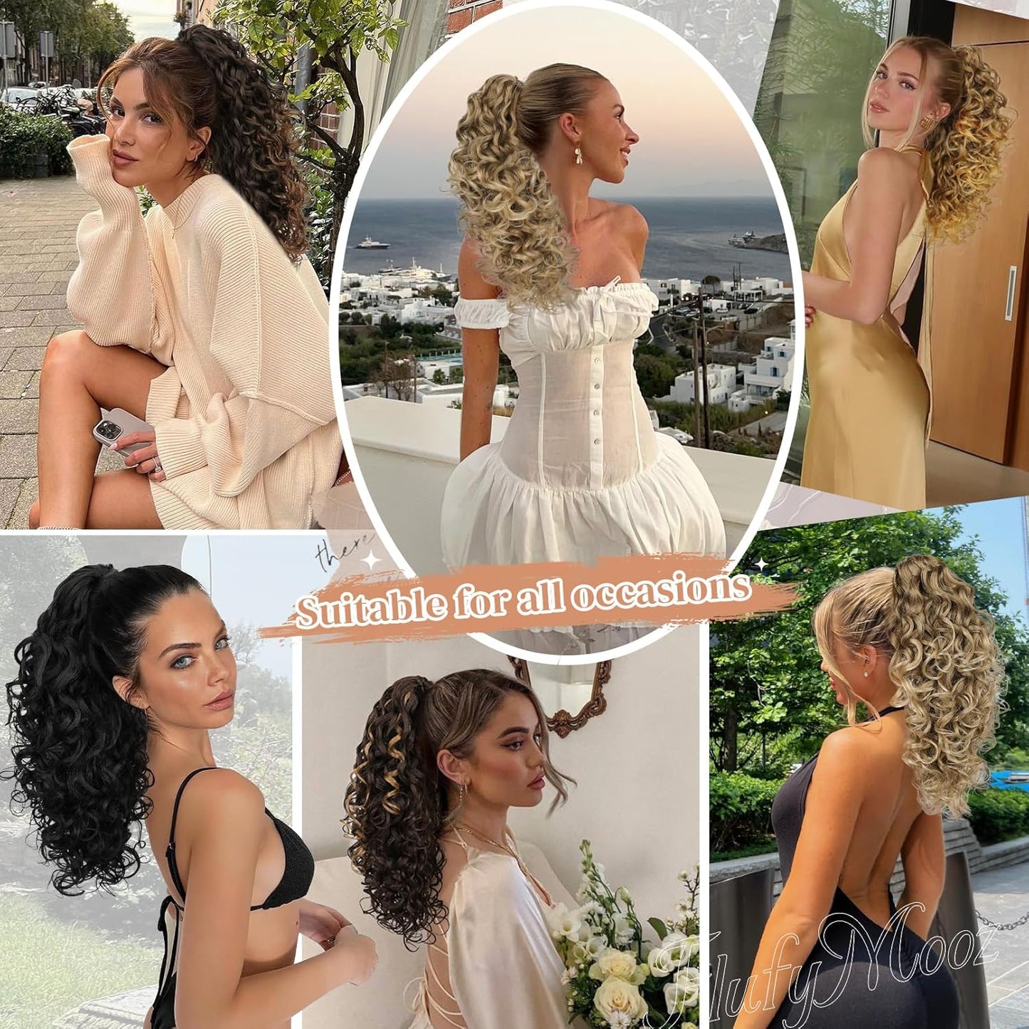 100％ Pure Protein Ponytail Extension, 18 Inch Curly Claw Clip Ponytail Hair Extensions Natural Soft pony tail hairpiece for women-Dark Blonde